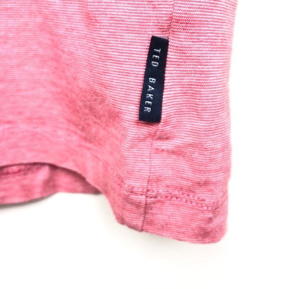 Ted Baker Button Collar Red and White Polo Shirt - Picture 6 of 6